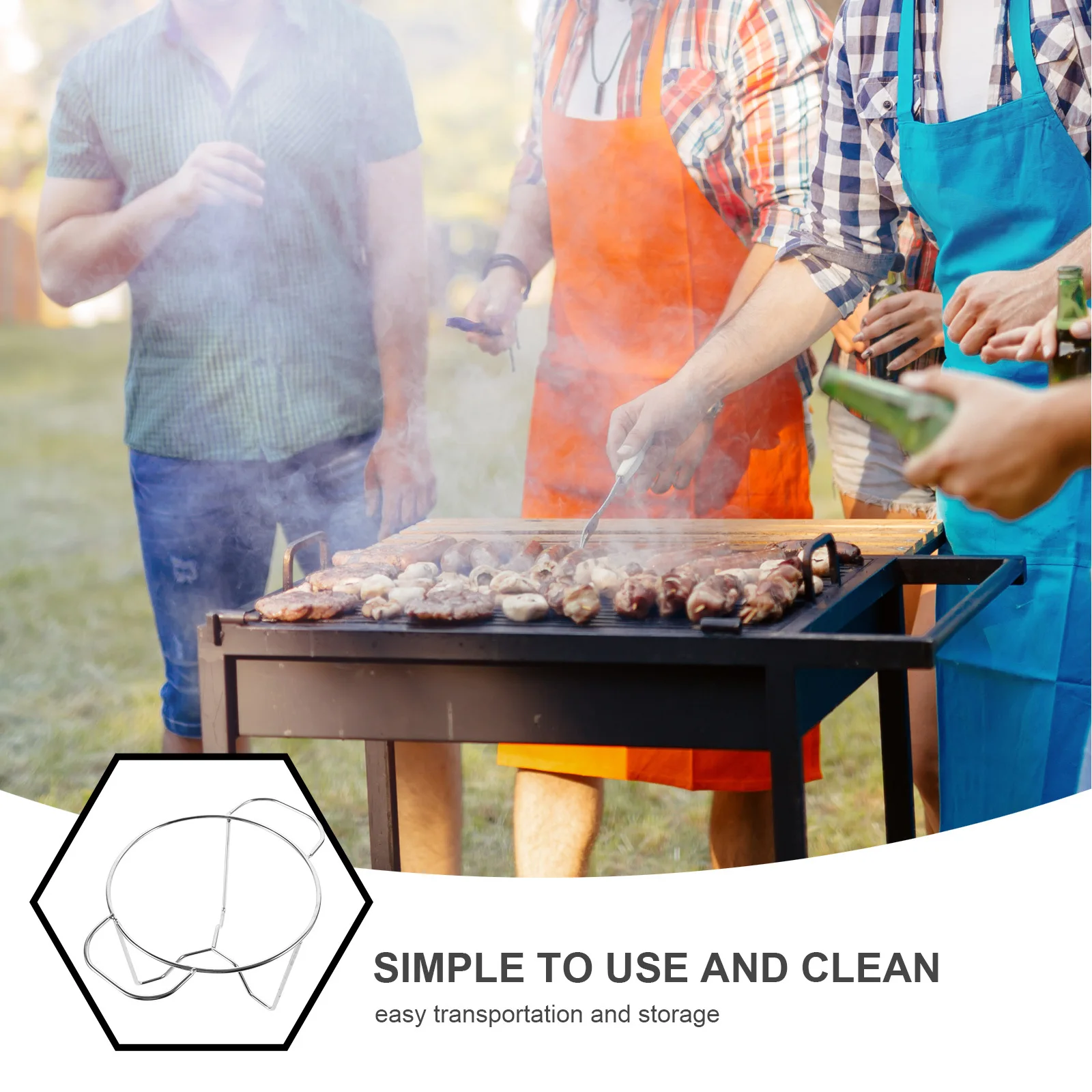 

Camping Charcoal Stove Rack Portable Reusable Stainless Steel Outdoor Metal Grate Stable Stove Holder for Barbecue Picnic Travel