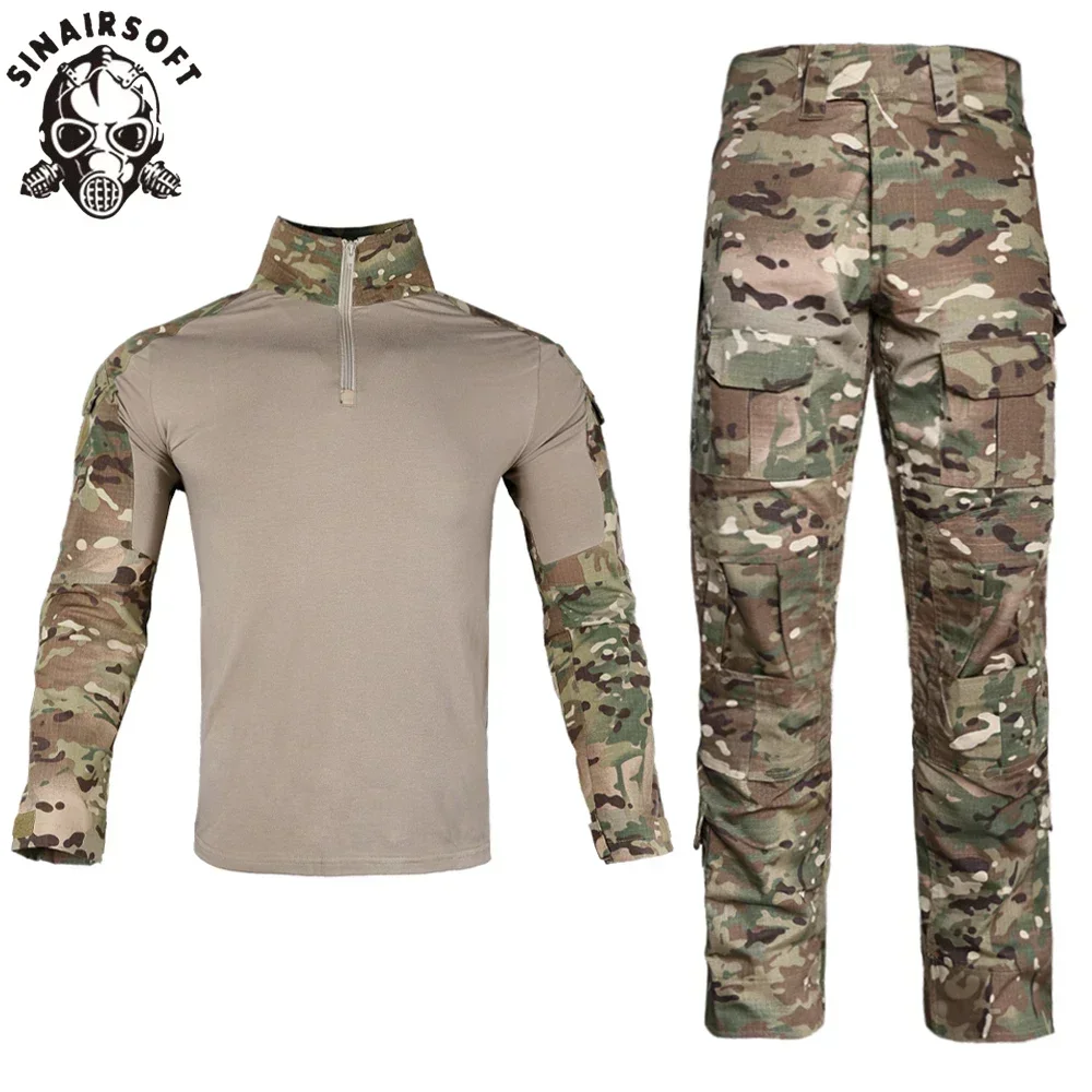 

SINAIRSOFT Camouflage Uniform Tactical Camo Suit Hiking Shirt Pants Outdoor Sports Sets Equipment Men Hunting Outdoors