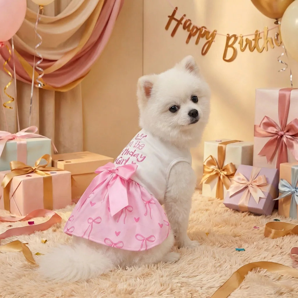 Vestido cumpleaños perros pequeños y medianos: lazo, corona Princesa - imagen 2