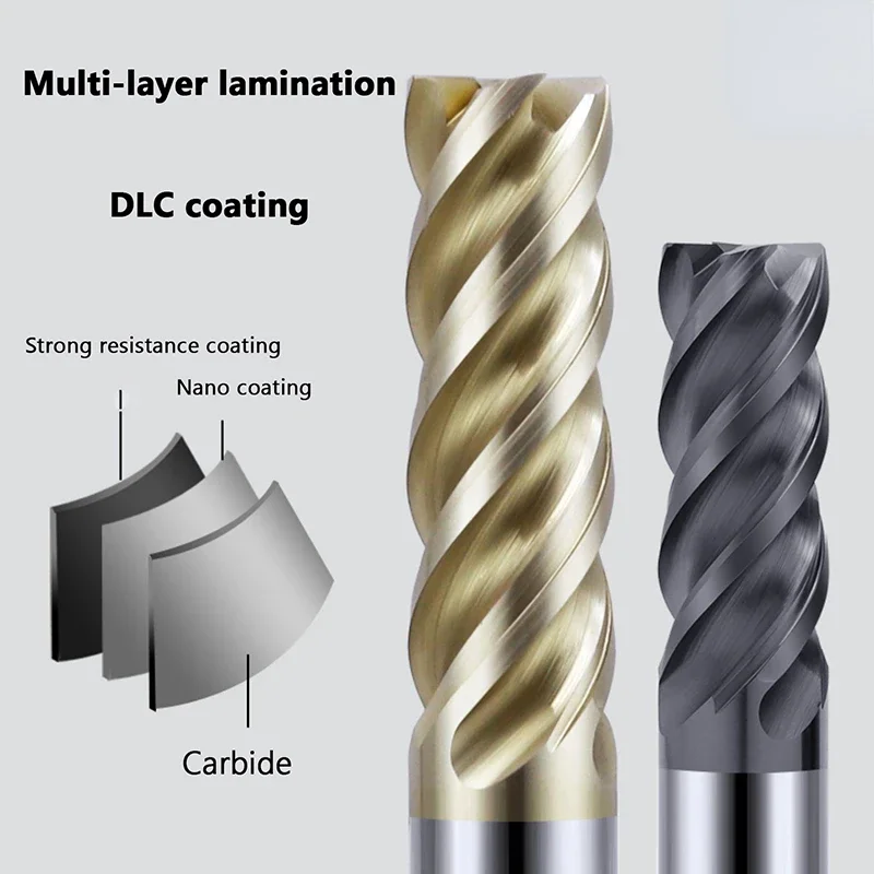Frez trzpieniowy z węglików spiekanych CNC HRC65 HRC68 Frez wolframowy 4-ostrzowy metalowy stal nierówna Helix Narzędzie do obróbki 1 2 34 5 6 7 8