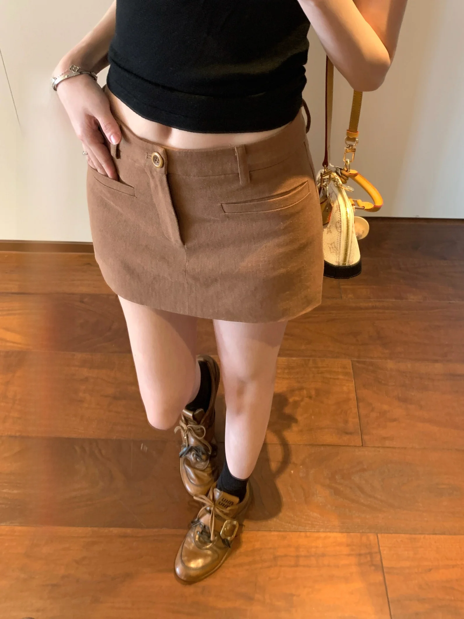 

Юбка-шорты Ego Studio Double Wear с низкой талией, из смесового хлопка и льна, женская повседневная модная юбка А-силуэта