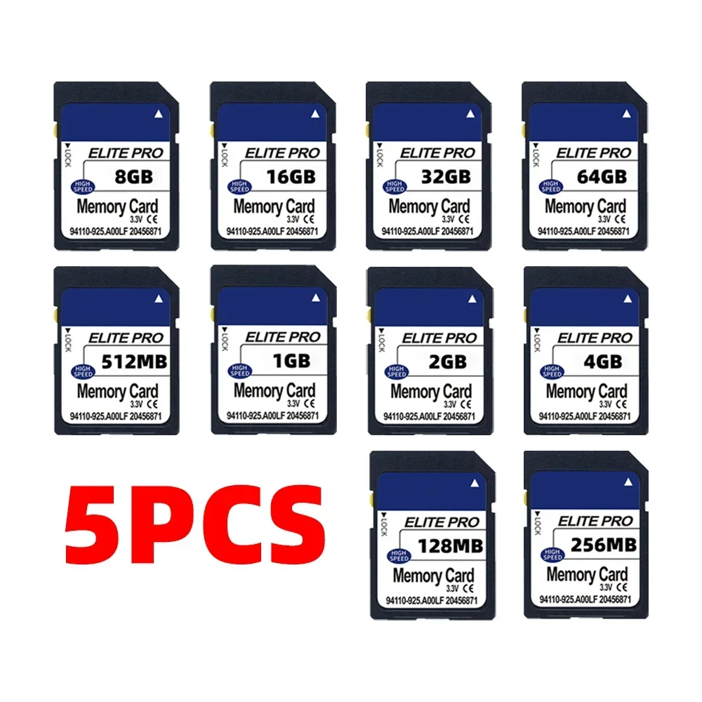 

5pcs /lot Memory Card for SD Card 1GB 2GB 4GB 8GB 16GB 32GB 64GB 128GB Secure Digital Flash Memory Card Game Gear Smartphone