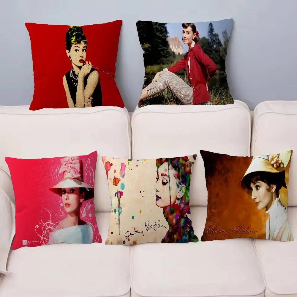 Audrey Hepburn Cushion Cover Inches Farmhouse Decor Home Throw Pillow Covers for Couch Decorations