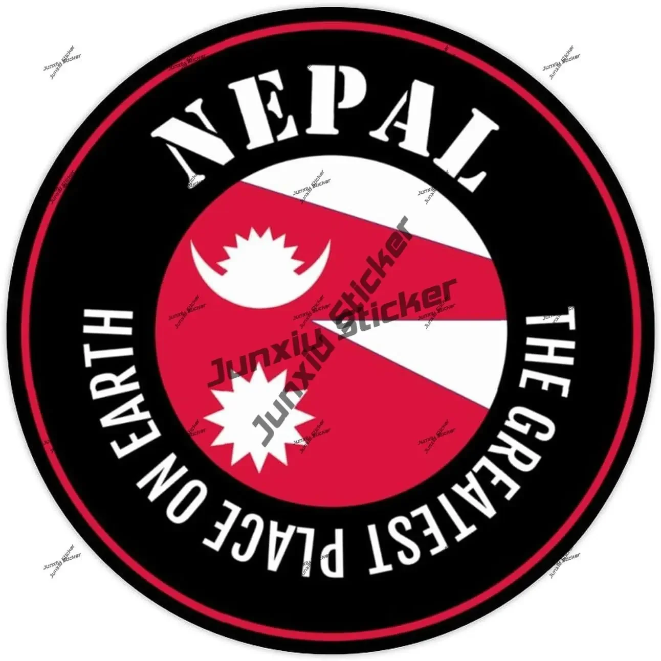 Nepal Vinyl Decal The Greatest Place on Earth Sticker Nepal Round Flag Durable Decal for Car Water Bottles Bumper SUV Computer