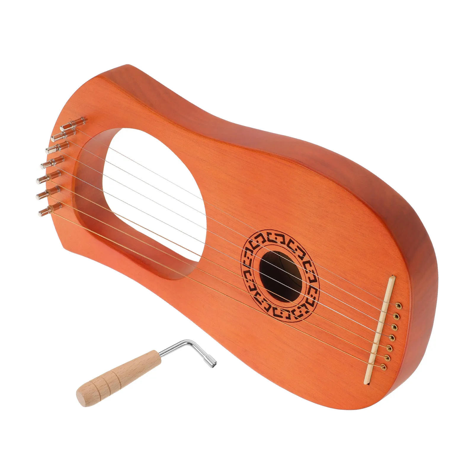 

Арфа для начинающих (для детей и взрослых) - 7-струнная деревянная классическая лира - Маленький полированный арфовый инструмент для личного удовольствия или занятий.