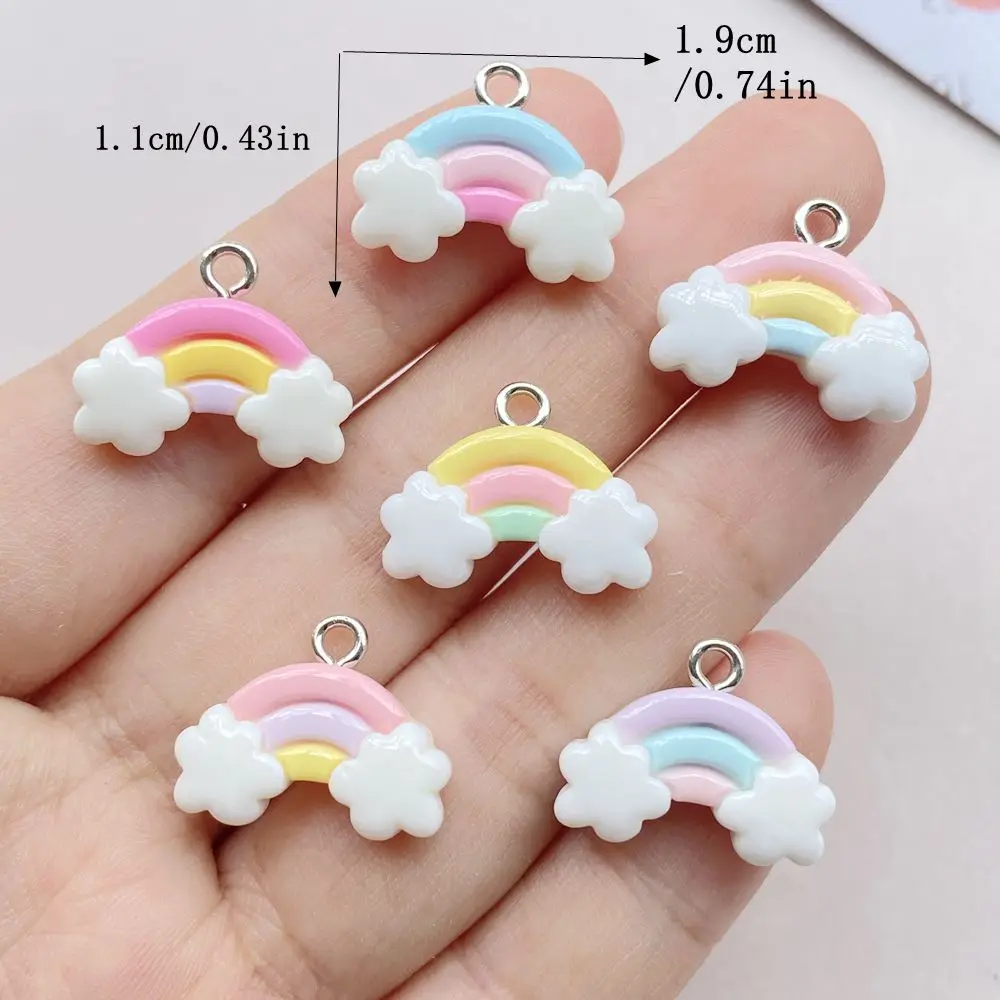 10 PCS Cute Cloud and Rainbow Pendants DIY Resin Accessories Earrings Pendant Keychain Bracelet Jewelry Accessories
