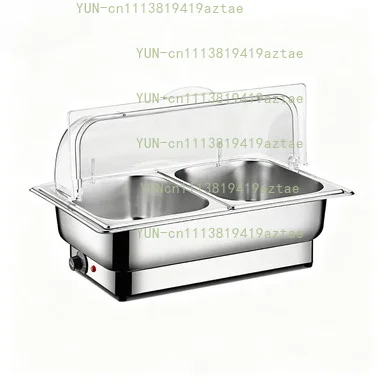 Electric Heating Stainless Steel Buffet Warmer Visual Transparent Clamshell Food Insulation Pot For Hotel Canteen