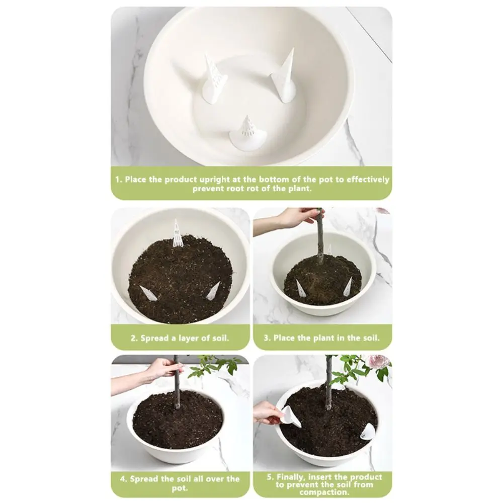 1pc Plastic Plant Root Aeration Cone Anti-Root Rot Breathable Flower Pot Ventilation Cone Plant Watering Device Flower Pots