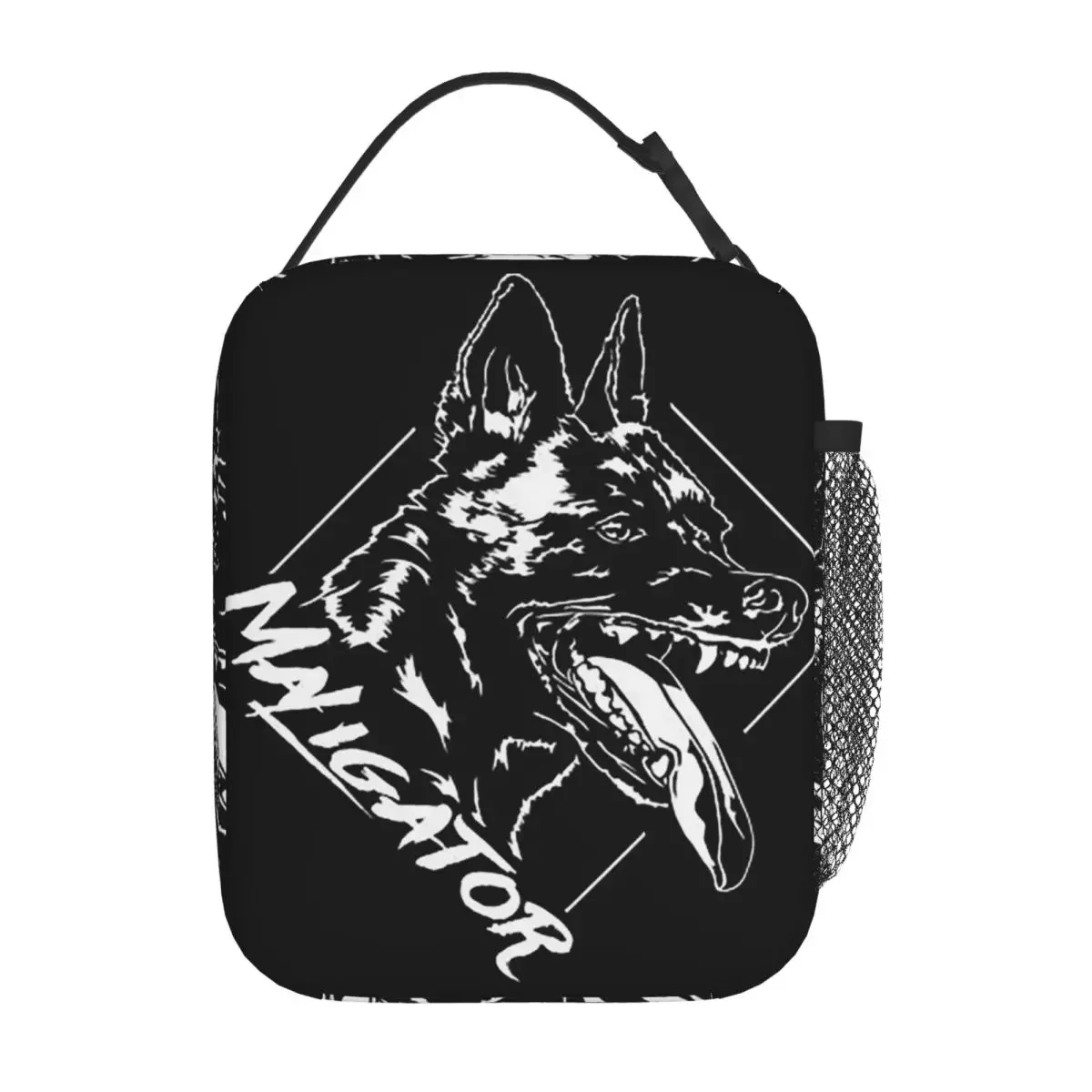 Maligator Belgian Shepherd Dog Malinois Portrait Insulated Lunch Bag Women Children Leakproof Food Boxes Thermal Lunch Box Tote