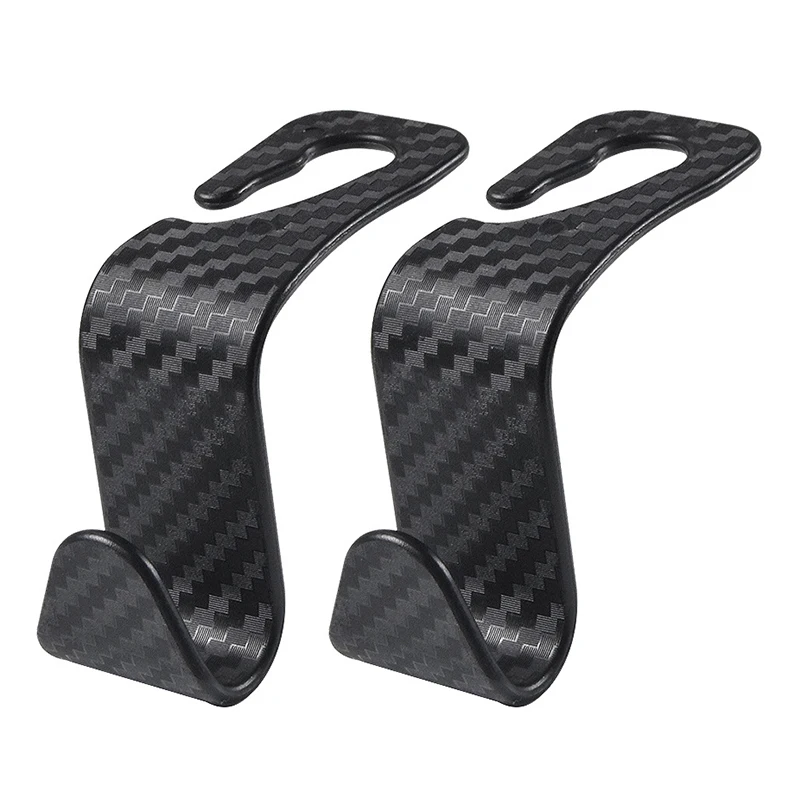 4Pcs Carbon Faser Haken Auto Sitz Kopfstütze Haken Auto Rücksitz Organizer Aufhänger Handtasche Kleidung Halterung Auto Innen Zubehör