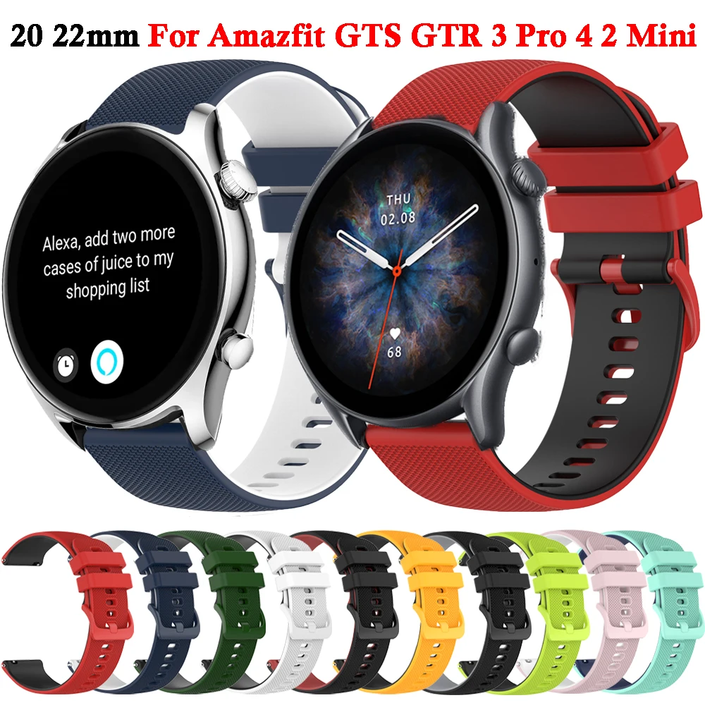 Sport Strap For Amazfit GTR 4 Limited Edition GTR 3 Pro Watchband Silicone Bracelet Correa GTS 4 3 2 2e Mini 20mm 22mm