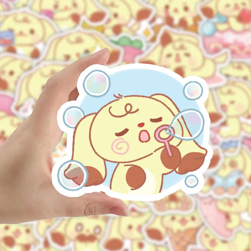 10/30/60PCS Kawaii Pom Pom Purin Stickers Cute Sanrio Cartoon Decals Toys DIY Notebook Fridge Laptop Luggage Bike Toy Decoration