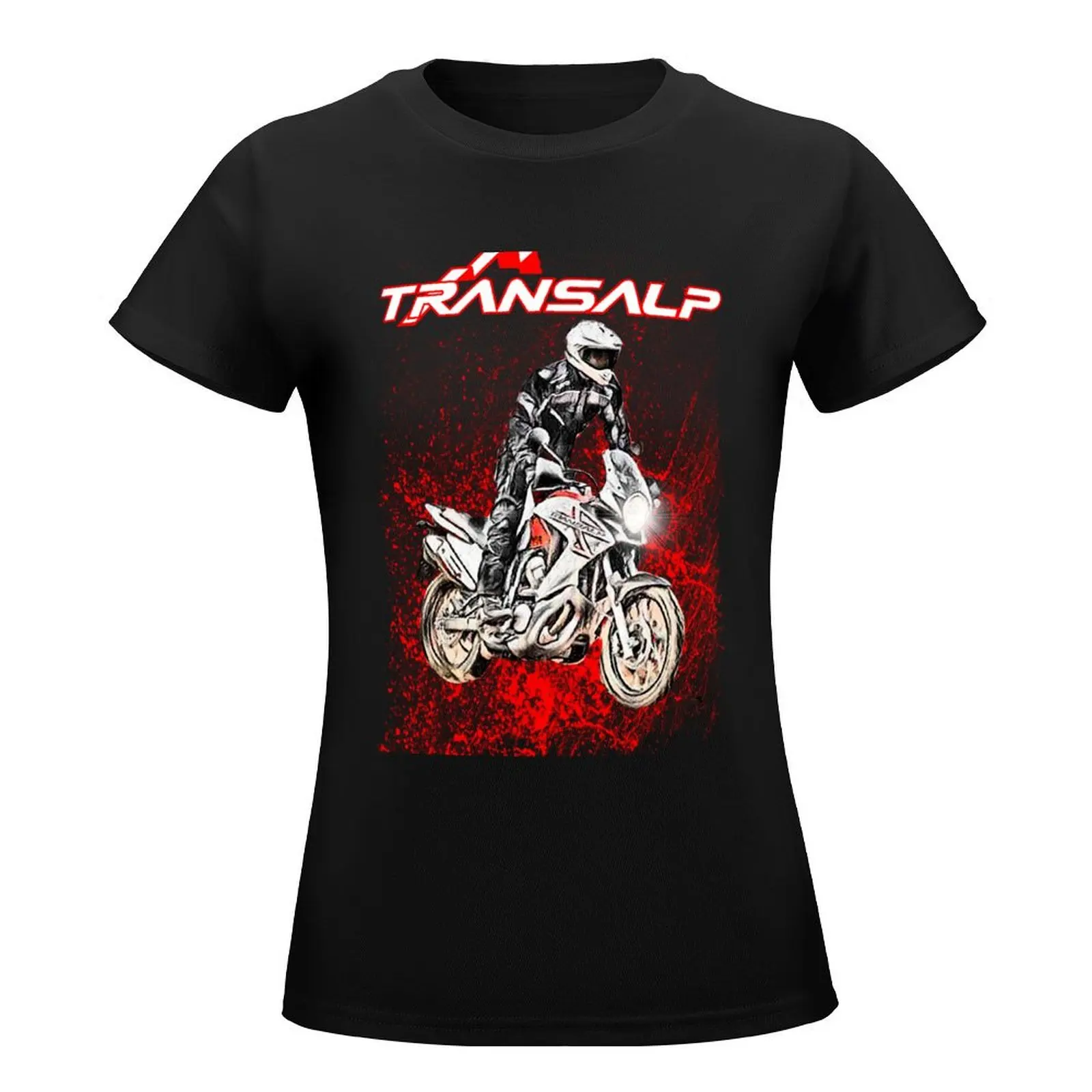 Transalp Classic XL 700V Red Splash T-Shirt animal print hippie clothes Women clothing