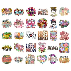 Mother's Day Letter MOM Heat Transfer Stickers Iron-On Transfer For Clothing Washable T-Shirts Thermal Patches Fashion Applique