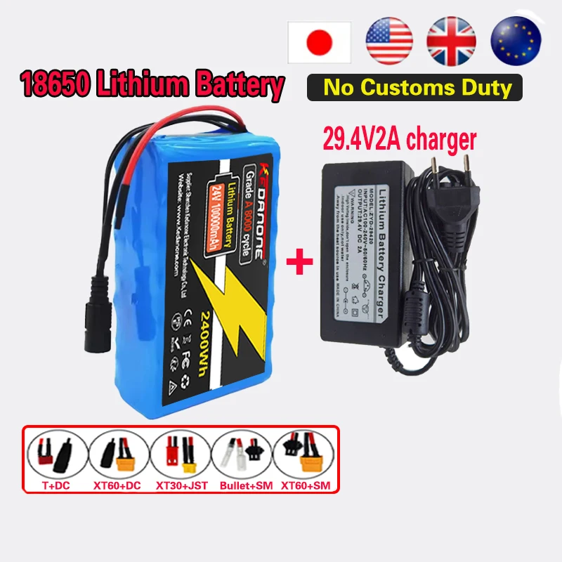 

100% New pack 7s2p 29.4V 10Ah 18650 Battery Li-ion Battery Pack 29.4v Li-ion Battery+Charger