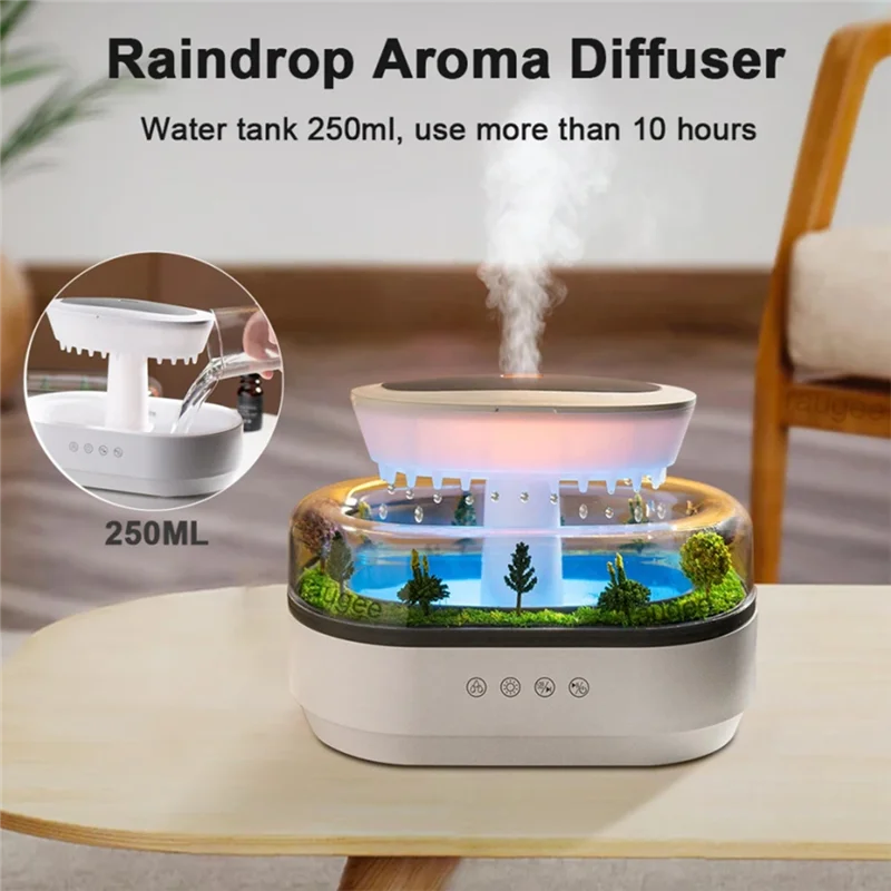 【PARTY】Mist Humidifier Raindrop Air Humidifier Essemtial Home Oil Fragrance Diffuser EU Plug
