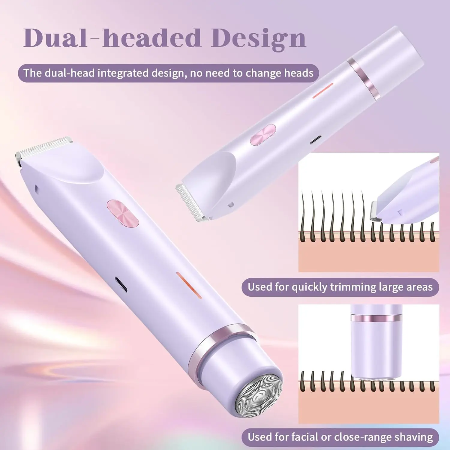 Double Head Electric Shaver Dual Purpose Female Razor Body Epilator Leg Underarm Bikini Electric Hair Remover Trimmer