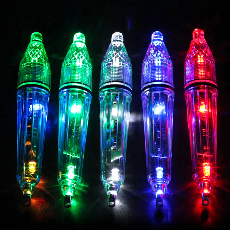 

5pcs Fishing Lamps LED Underwater Lights Deep Sea Underwater Glowing Fish Pooling Lamp Portable Fish Attracting Lamp Multi-color