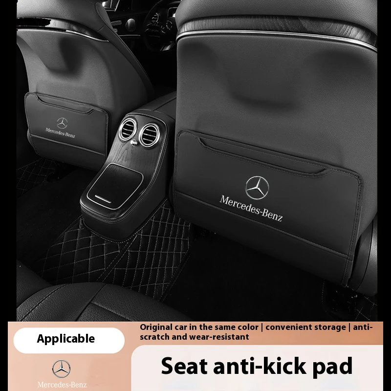 

Car Seat Back Protection Anti-Kick Pad Rear Seat Storage Bag For Mercedes-Benz A B C E V R-Class A45 C43 CLA GLA GLB GLC SLK SL