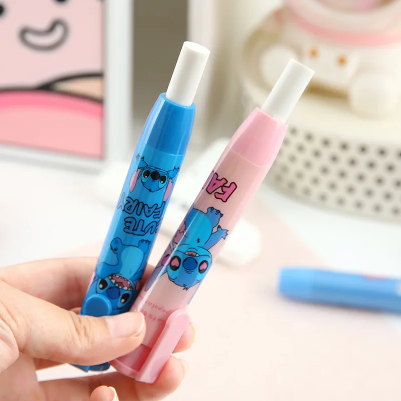 Disney Lilo & Stitch Eraser Cute Cartoon Stitch Lipstick Shape Eraser Fun Press Eraser School Supplies Stationery Birthday Gift