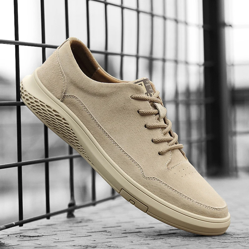 2025 New Genuine Leather Board Shoes Italian Casual Leather Lace Up Outdoor Comfy Jogging Shoes Flat Designer Office Oxford Shoe