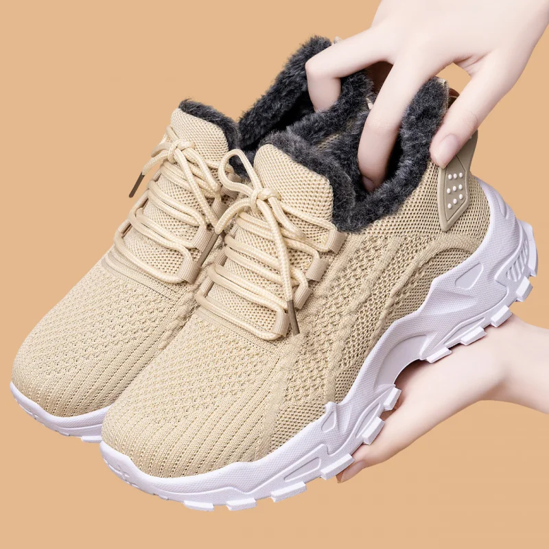 

Autumn Winter Large Size Sports Shoes Cross-Border Soft Sole Single Shoes Height-Increasing Mesh Shoes Soft Sole Shoes for Women