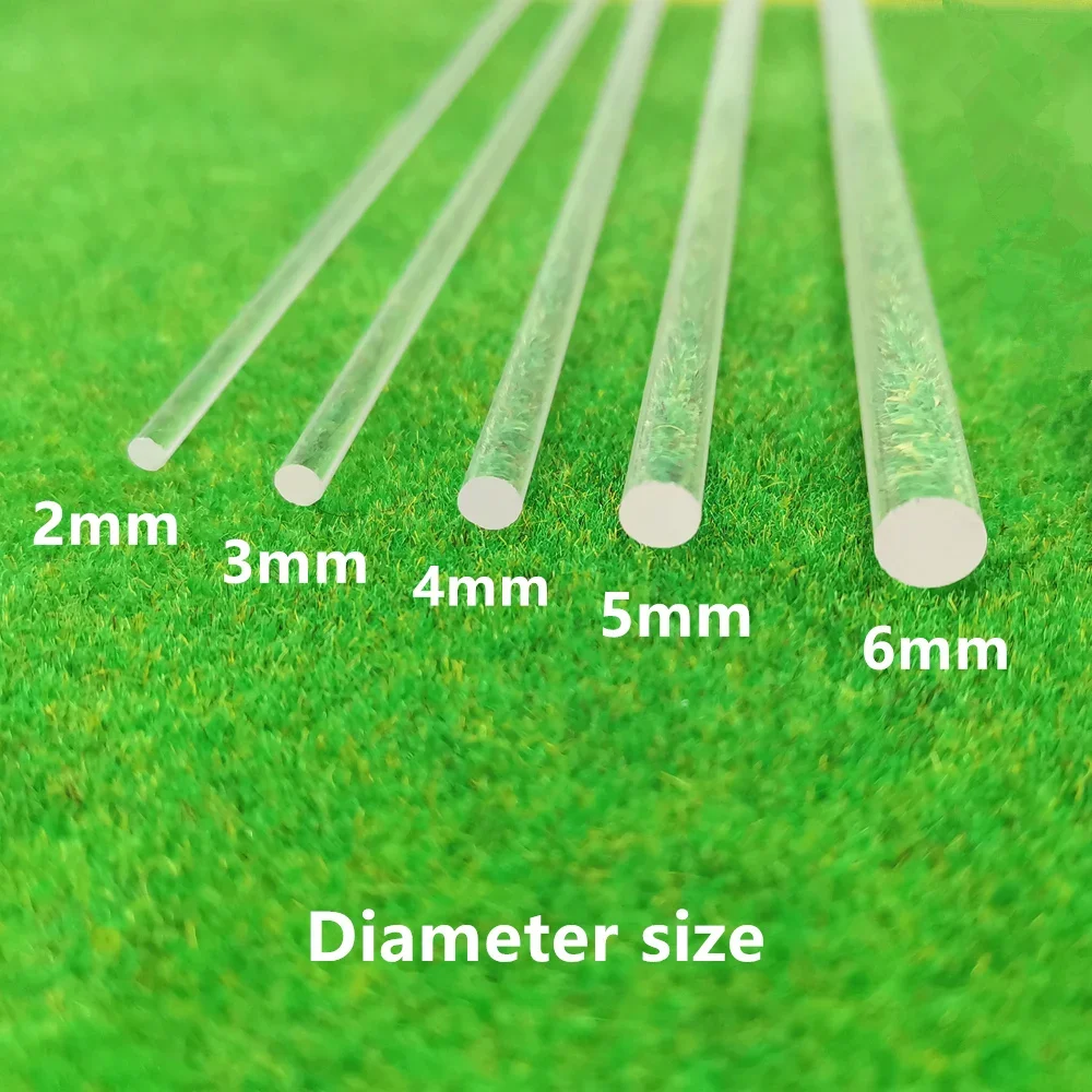 10 PCS acrylic Square round transparent organic glass rod multi size length 25 cm DIY Length can be customized