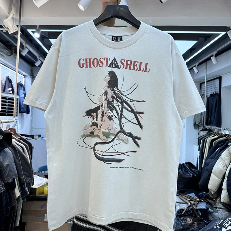 

Loose Casual American High Street Cartoon Anime Print Summer ort Sve T-irt Youth Faion round Ne Tee for Teens