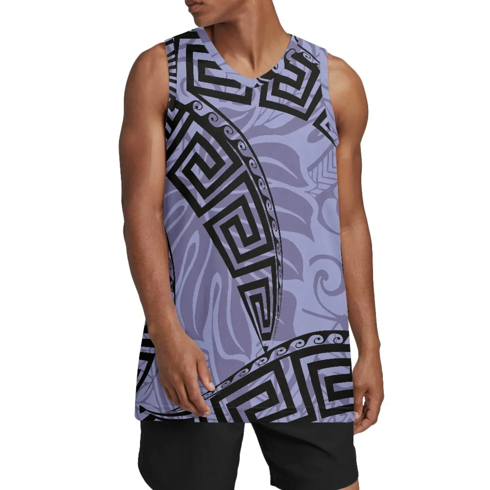 Polynesian Tribal Fijian Totem Tattoo Fiji Prints Youth Boy Reversible Mesh Performance Athletic Basketball Jerseys Team Uniform