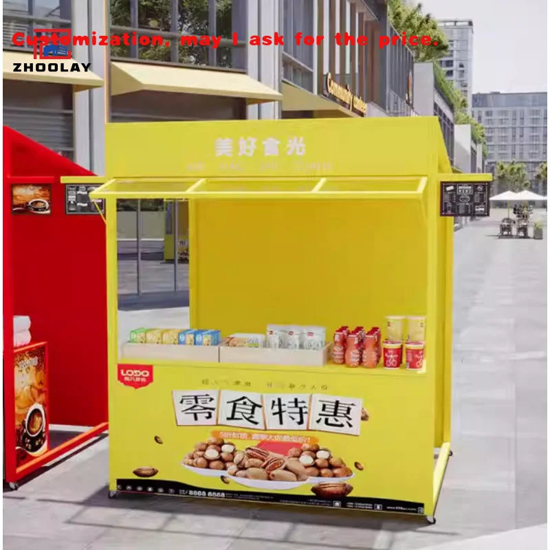 

custom.Outdoor Commercial Booth Display Portable Mobile Stands Snack Street Stall Activity Rack