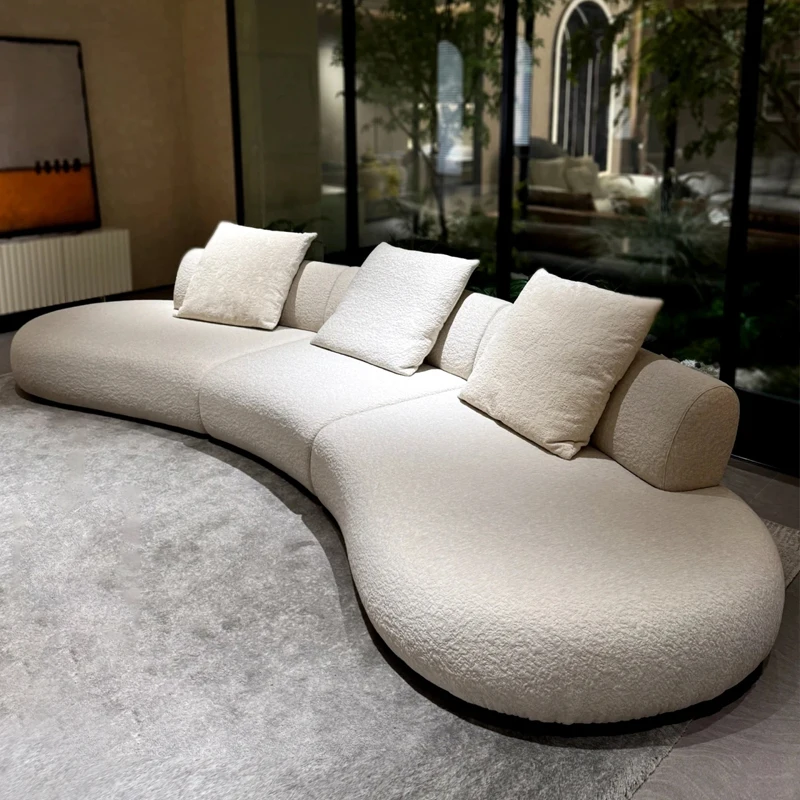 

Arc special-shaped sofa wabi wind designer living room large apartment new welcome negotiation