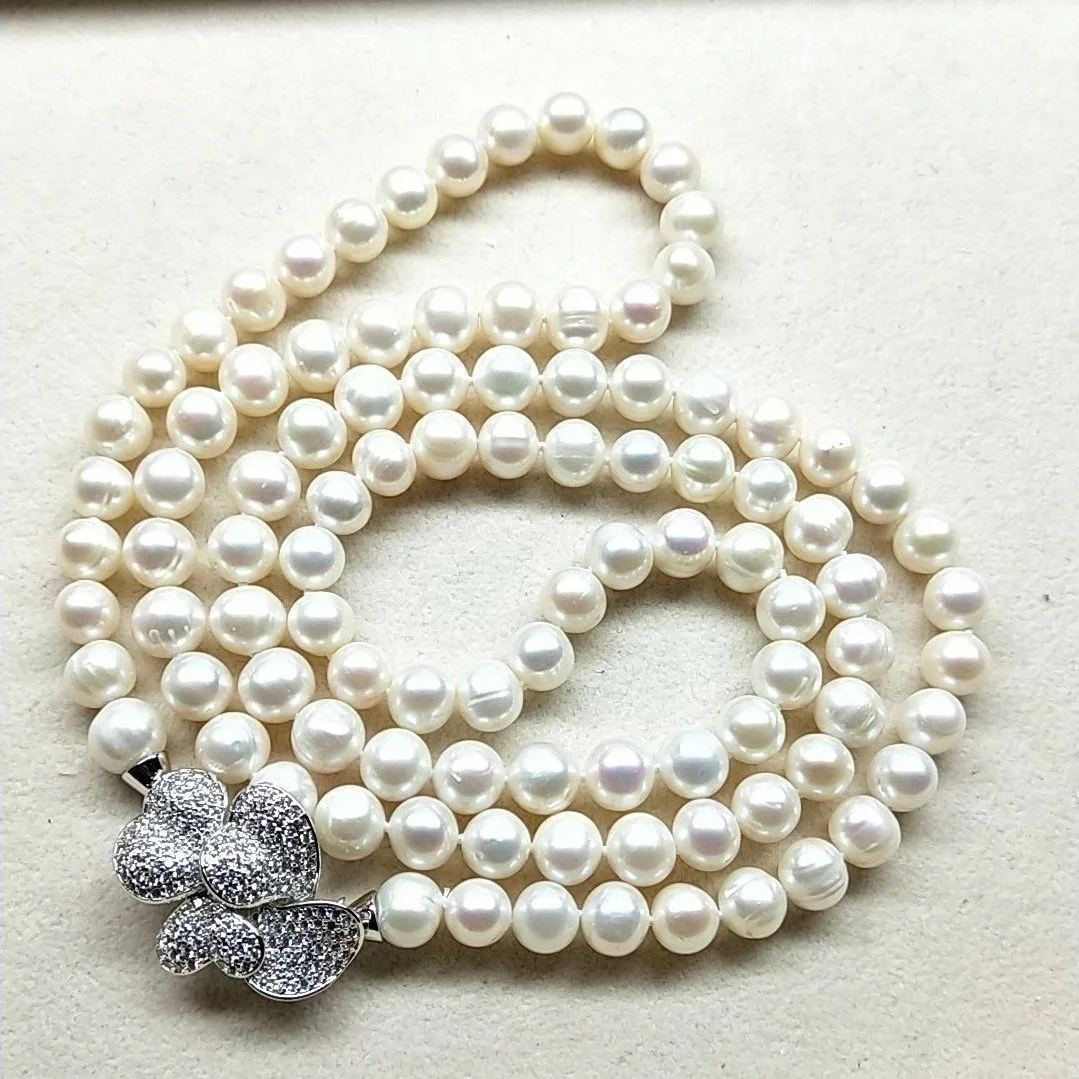 

Natural Pearl AAA8-9mm Japanese Pearl Necklace 84cm/925s