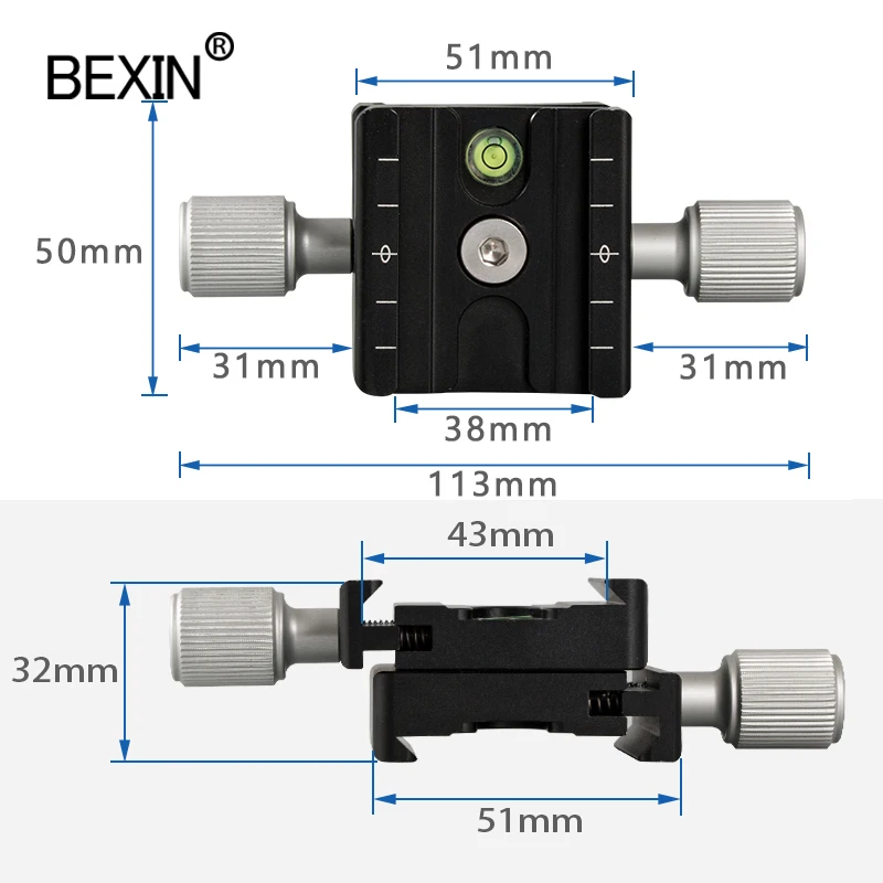 Universal QR Quick Release Clamp Multifunctional Double Clamp Mounting Adapter For Arca Swiss Quick Release Plate Camera Tripod