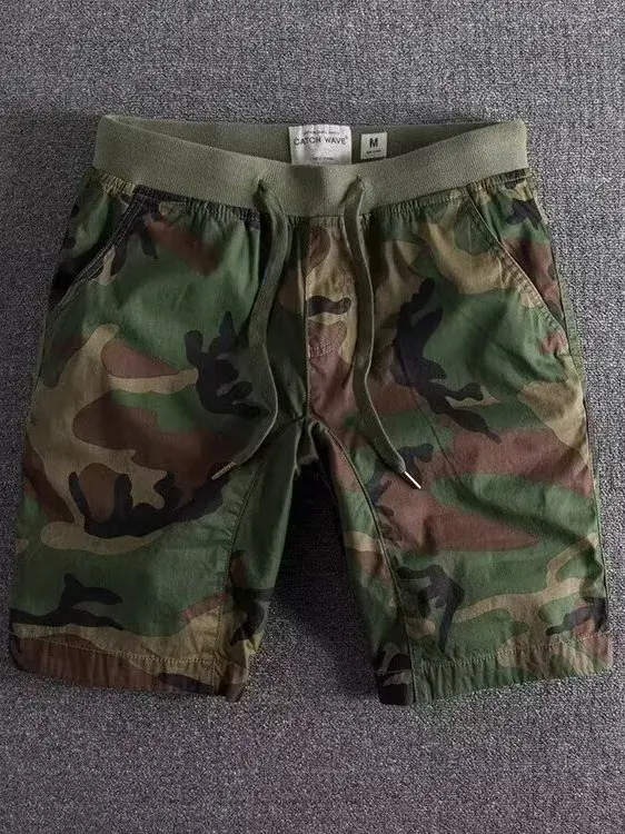 

Heavyweight Summer Men's Casual Workwear Style Shorts Loose Fit Camouflage Outdoor Mid-Thigh Length Straight Leg Pants