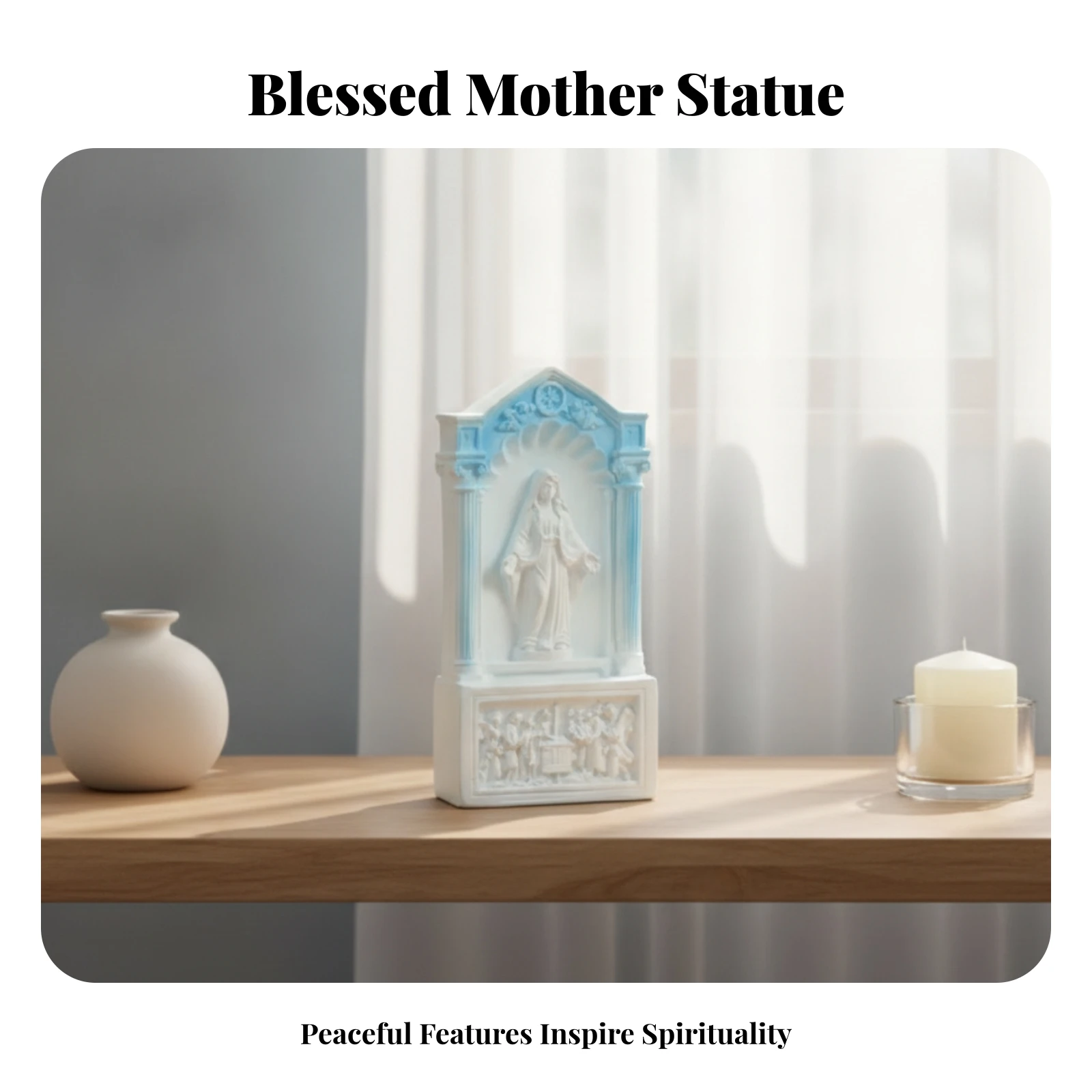 Resin Figurine Arched Frame Display Figurine Home Decor Decorative for Prayer Room