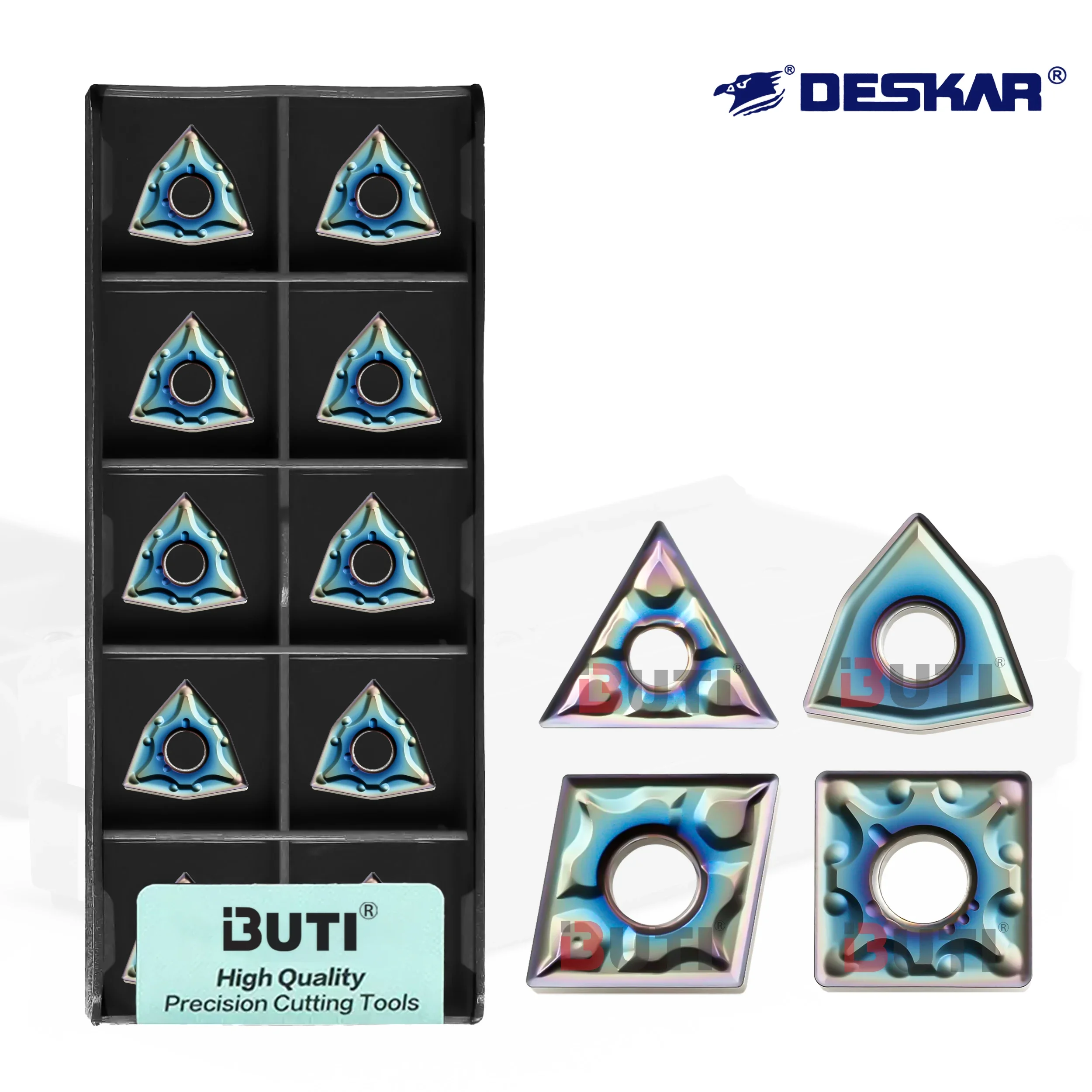 

CNC Lathe External turning tool WNMG080408-MA CNMG120404-TF Colorful Carbide Turning Inserts Used For Hardened Steel Processing