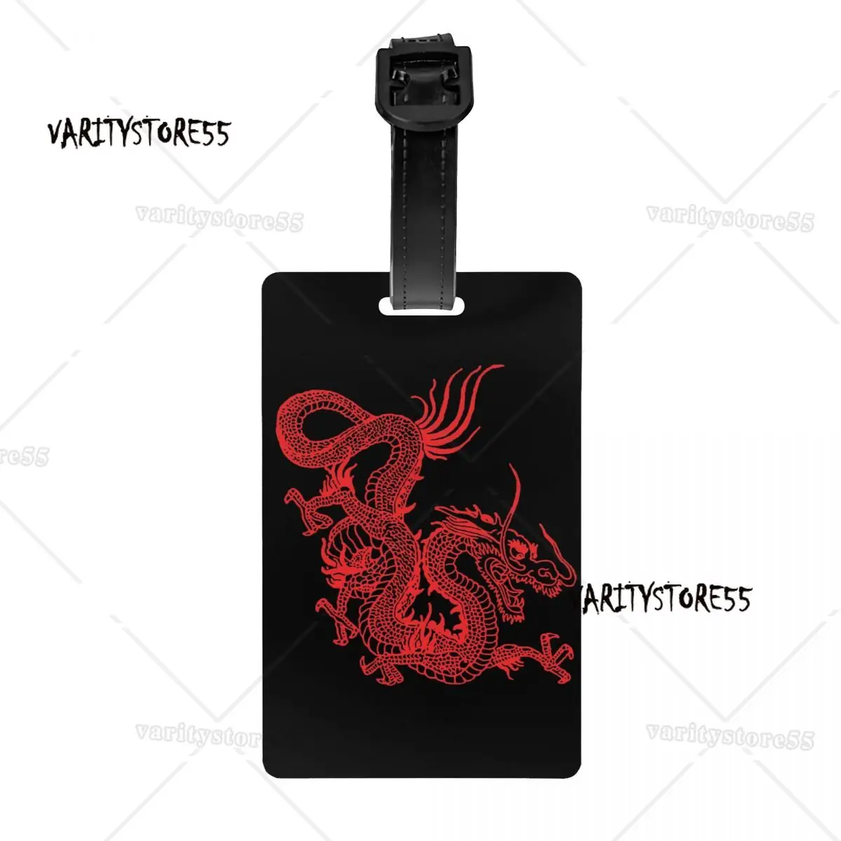 Custom Red Chinese Dragon Luggage Tags for Suitcases Asian Oriental Style Art Privacy Cover ID Label