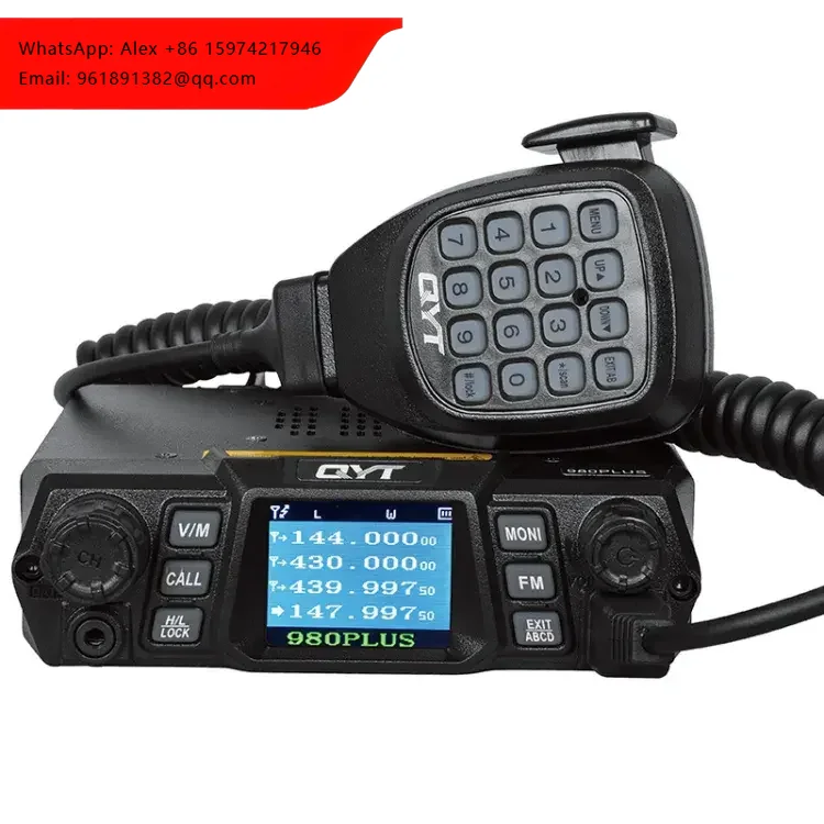 

Радиостанция QYT KT-980plus VHF/UHF, 75/55 Вт, двухдиапазонная, мобильная, для любительской радиосвязи, дальнего действия, FM-трансивер, автомобильная радиостанция