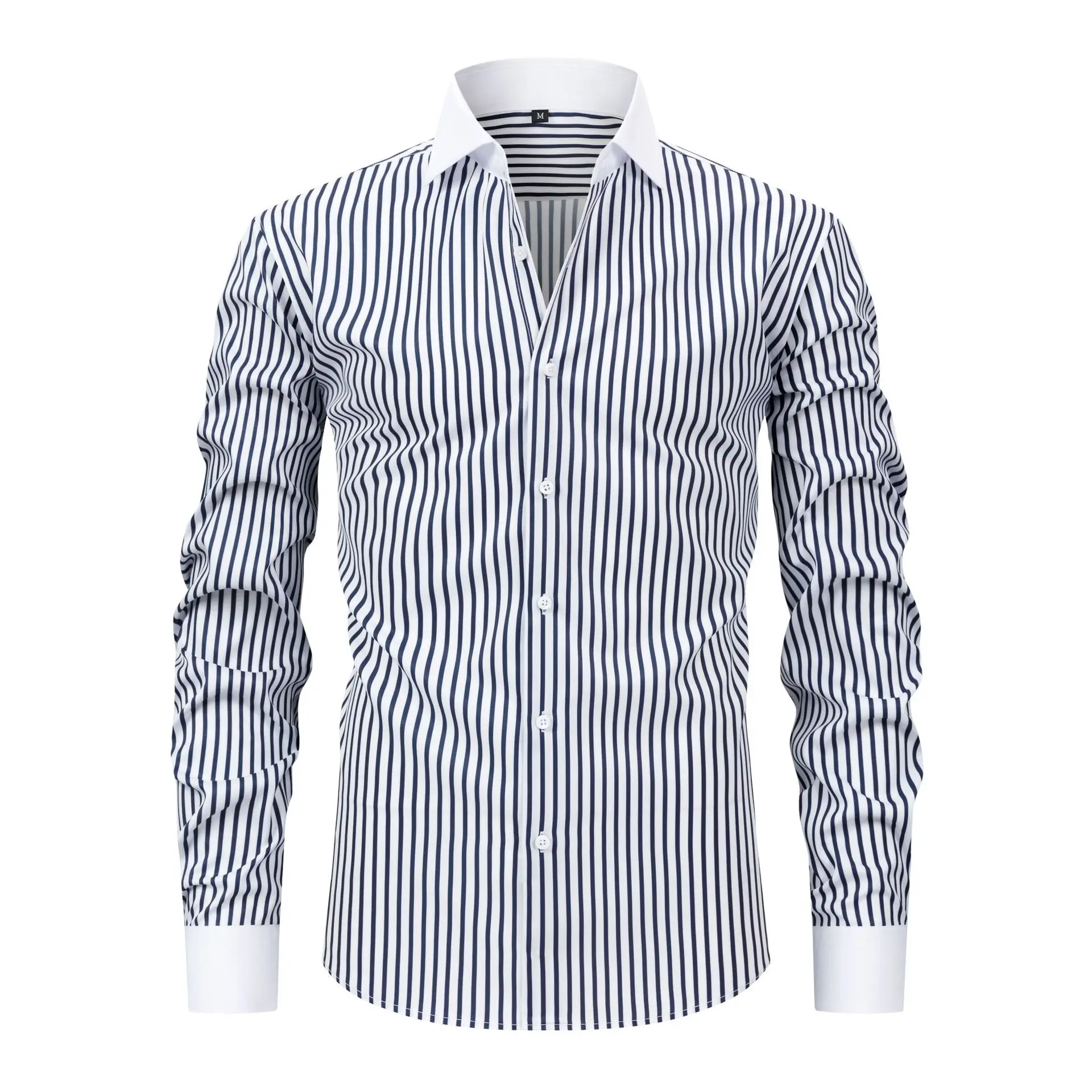 2025 New Men's Shirt White Classic French Cuff Long Sleeve Formal Business Buttons Male Dress Shirts Regular Fit Cufflinks Shirt