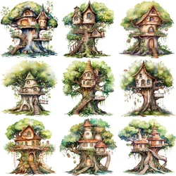 20Pcs/Pack Vintage Tree House Sticker DIY Craft Scrapbooking Album Junk Journal Decorative Stickers