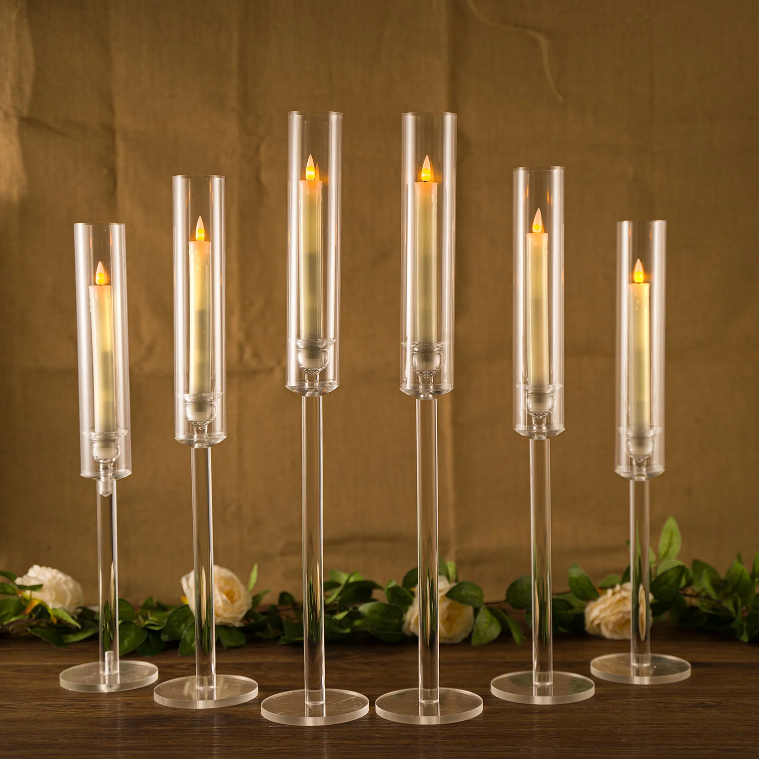 

Acrylic Candle Holders for Home Decoration, Bulk Candle Holders for Wedding, Birthday Party, Table Centerpieces, 12PCs