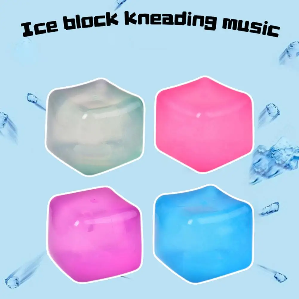 Anti-stress Cube Toy Stress Relief Toy Set for Kids Teens Adults 3pcs Ice Cube Soft Stress Ball Anxiety Decompression Toy Gift