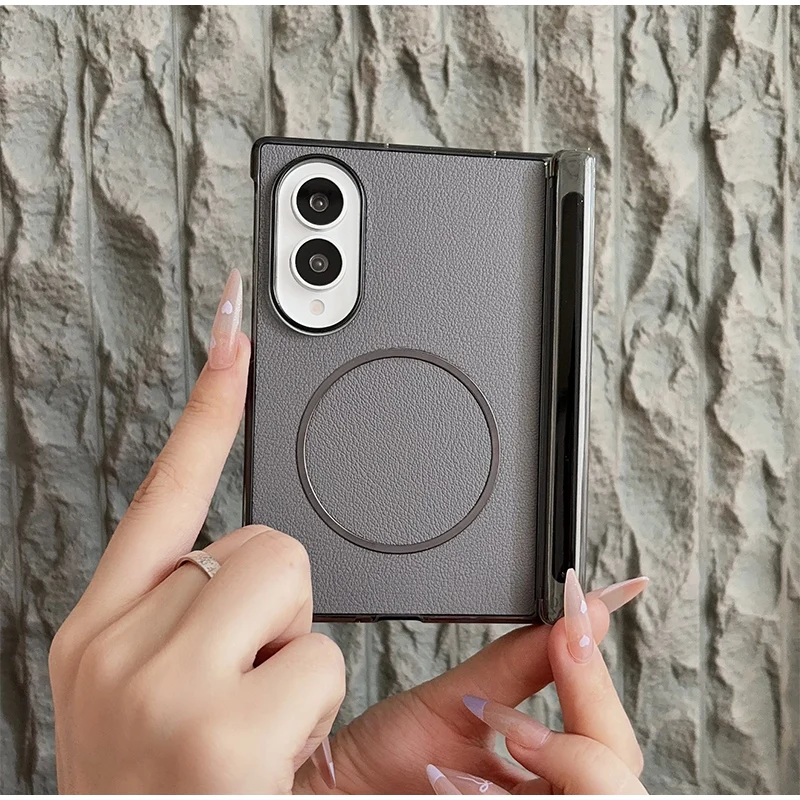 Magnetic PU Leather Phone Case For Samsung Galaxy Z Fold8 Fold8 Ultra Shockproof Hinge Full Coverage Protective Cover Phone Case