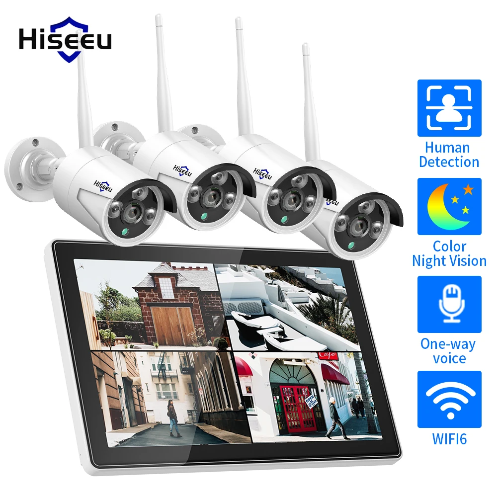 Hiseeu 3/5MP 10CH NVR with 10.1