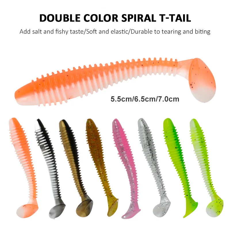 10pcs/Lot Soft Lure Silicone Worms Baits 55mm 65mm 70mm Jigging Wobblers Fishing Lures Artificial Swimbaits For Bass Carp Tackle