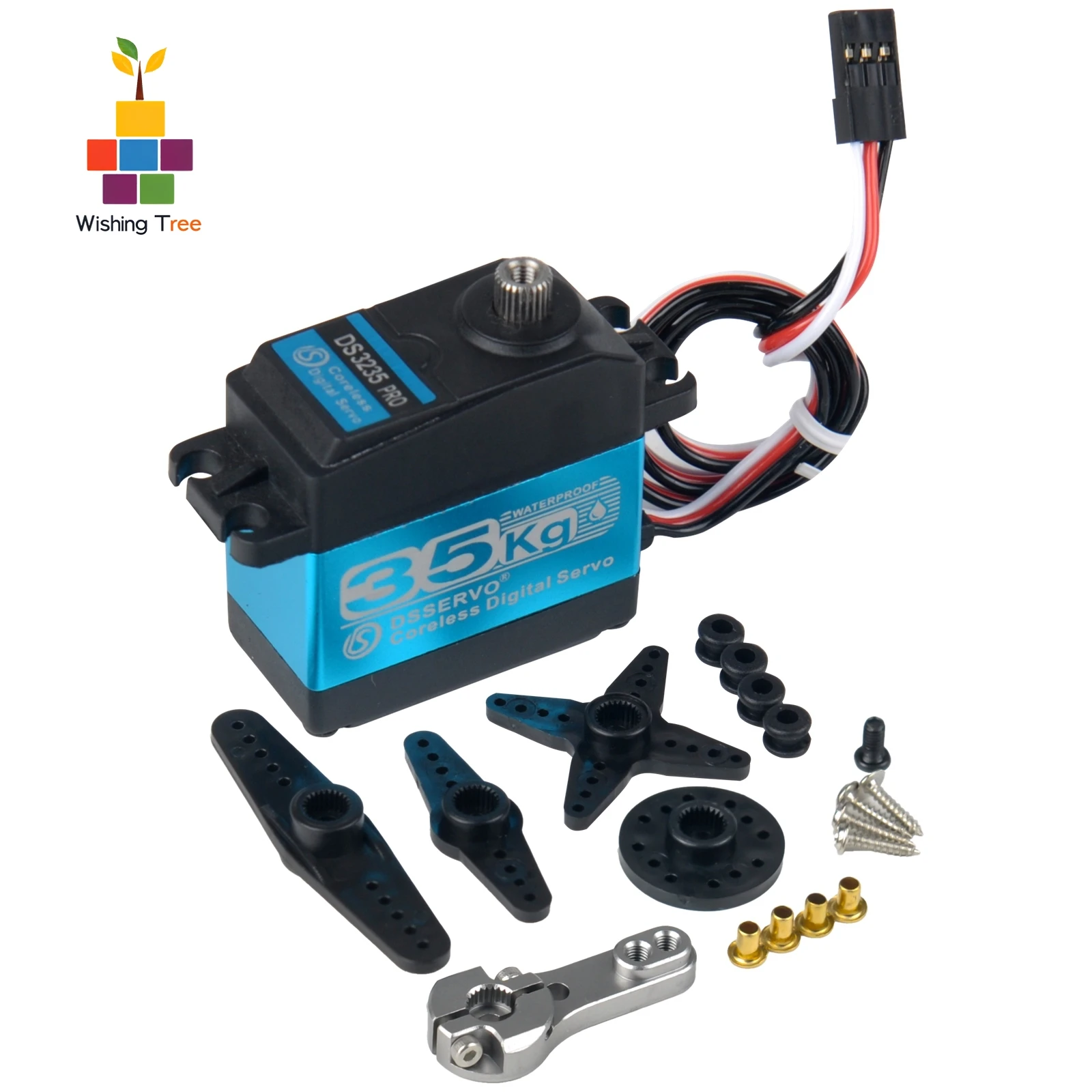 Serwo cyfrowe bezrdzeniowe DS3235 PRO, moment obrotowy 45 kg.cm, 0,08 s/60 °   Wodoodporność IP66 dla modeli samochodów RC Baja w skali 1:8, 1:10, 1:12