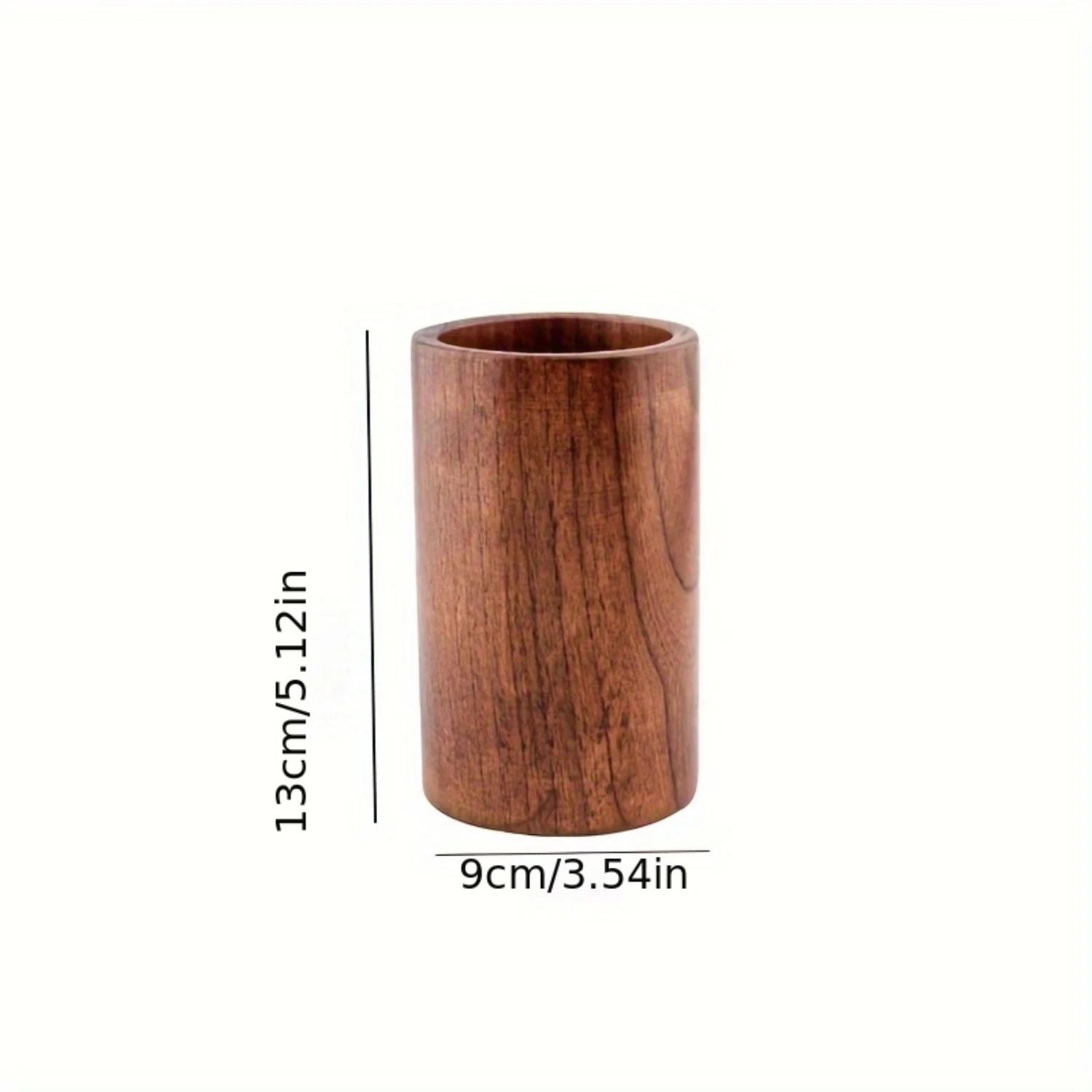 1pc Utensil Crock, 3.54''x5.12''/9cm*13cm Wooden Utensil  Holder, Countertop Rustic Shovel Straws Stand, For Kitchen Counter, Ca