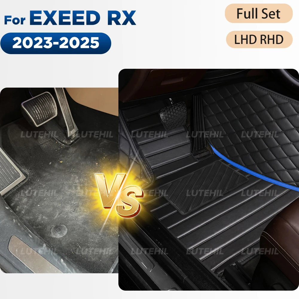 

For EXEED RX 2023 2024 2025 All Weather Car Floor Mats Leather Floor Liners Full Set Custom Carpet Cover