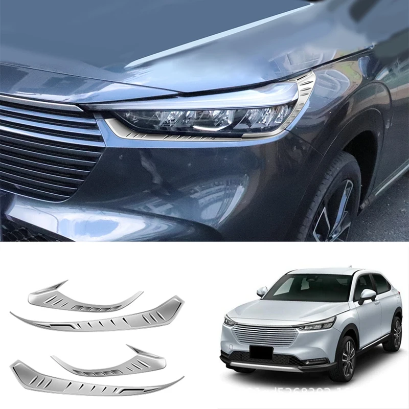 

Car Front Headlights Eyebrows Eyelids Cover Trim Eyelash Head Light Lamp Stickers Accessories For Honda HRV HR-V Vezel 2021-2023