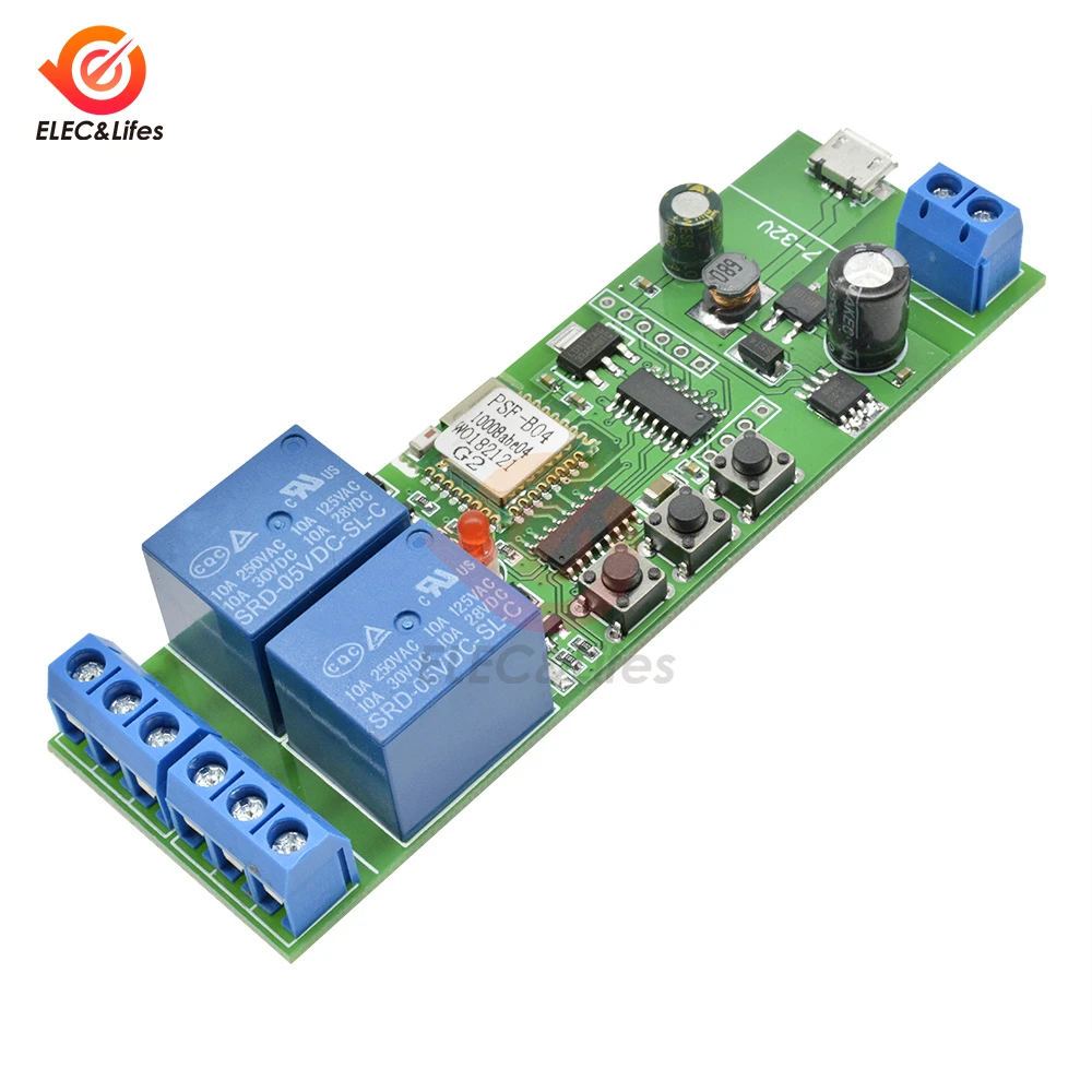 Tuya eWelink Smart Home 2CH Wifi Motor Forward Reverse Switch USB 5V DC 12V 24V 32V 2 Channel Module Relay,Alexa Remote Control